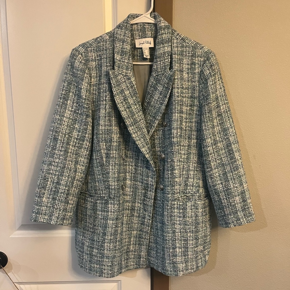 JOSEPH RIBKOFF Double Breasted Tweed Blazer - Picture 3 of 9